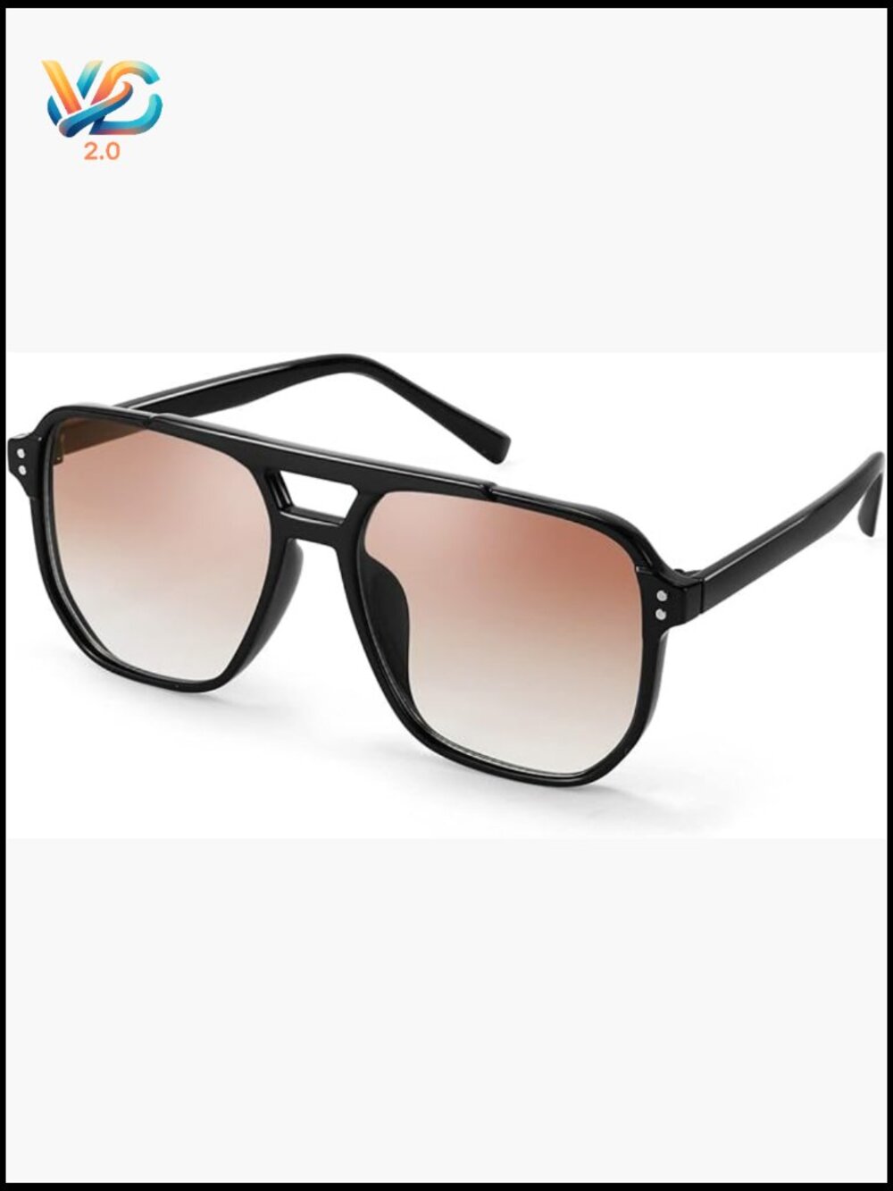 Retro Square Aviator Sunglasses 70s Vintage Plastic Frame